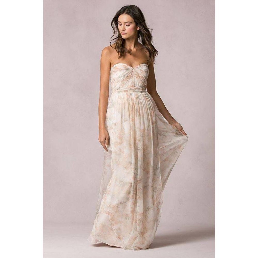 Jenny Yoo Nyla blush convertible A-line floor length dress size 14 NWT